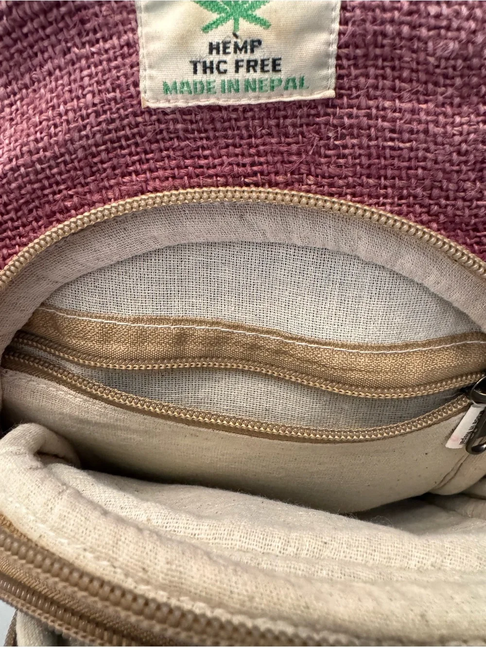 Himalayan Natural Hemp Cotton Sling Bag Crossbody Handcrafted in Nepal